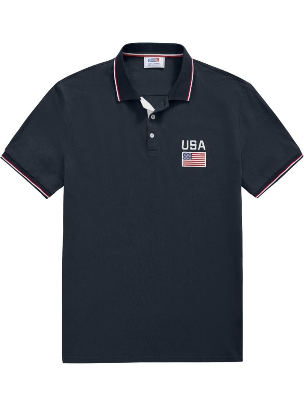 Patriotic Men's Polo Shirt - American Flag Golf Tee, Cotton Pique, S-3XL